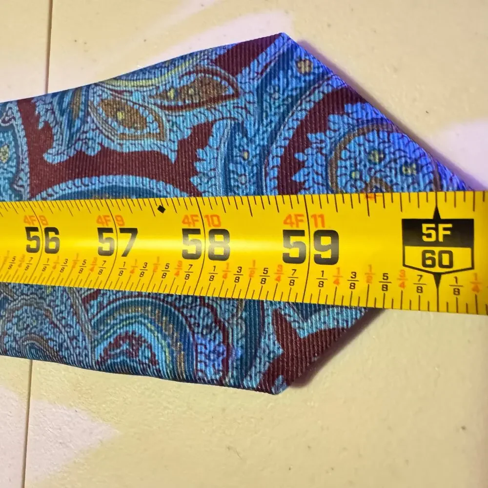 PETER MILLAR BLUE AND RED PAISLEY TIE